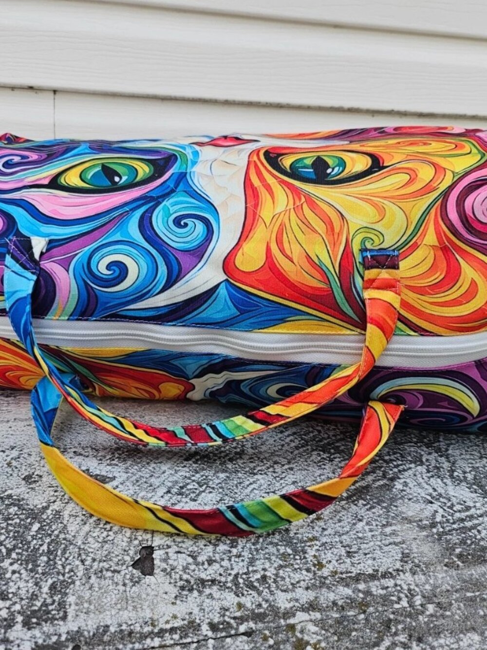 Duffle Bag Cat Print Multi Color Very Light Weight Gym Travel Bag Unbranded - Picture 9 of 11